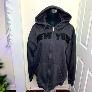 Zayan USA New York Spell Out Comfy Breathable Zipped Up Hoodie